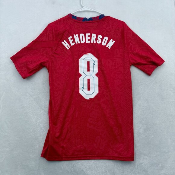 England Team Soccer Jersey Mens M Red #8 Henderson 2020-2021 Traning Football - Picture 8 of 8